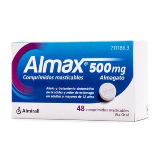 ALMAX 500 mg 48 COMPRIMIDOS MASTICABLES