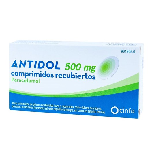 ANTIDOL 500 mg 20 COMPRIMIDOS RECUBIERTOS