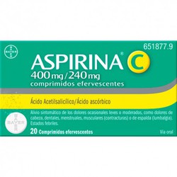 Aspirina C 400 Mg/240 Mg 20 Comprimidos Efervesc