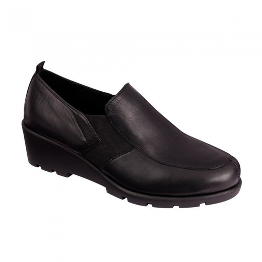 Dr Scholl zapato Irene piel negra suave y tacón ideal espalda