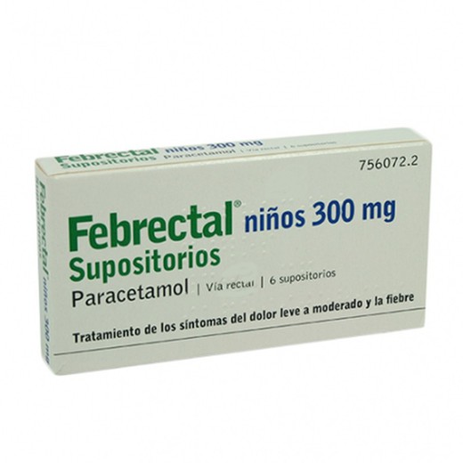 FEBRECTAL NIÑOS 300 mg 6 SUPOSITORIOS