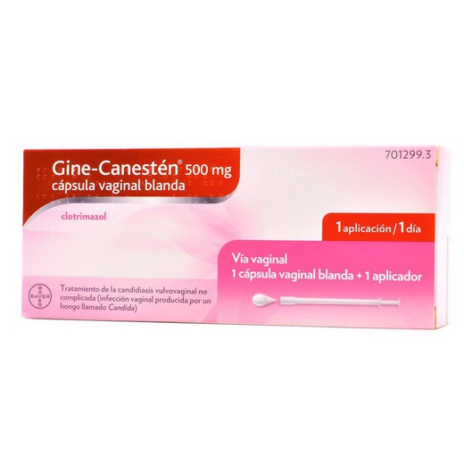 Gine Canesten 500 Mg 1 Capsula Vaginal Blanda — Farmacia Sagalés 1175