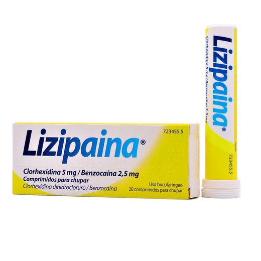 LIZIPAINA CLORHEXIDINA/BENZOCAINA 5 mg/2,5 mg 20