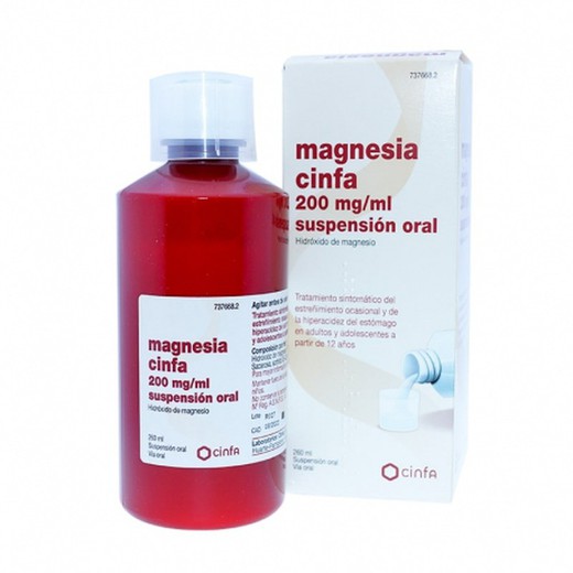 MAGNESIA CINFA 200 mg/ml SUSPENSION ORAL 1 FRASC