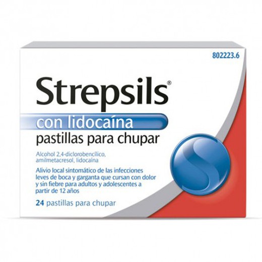 STREPSILS CON LIDOCAINA 24 PASTILLAS PARA CHUPAR