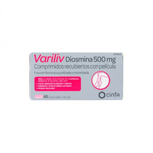 VARILIV DIOSMINA 500 mg 60 COMPRIMIDOS RECUBIERT