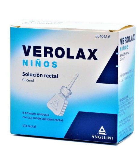 VEROLAX NIÑOS 1,8 ml SOLUCION RECTAL 6 ENEMAS 2,