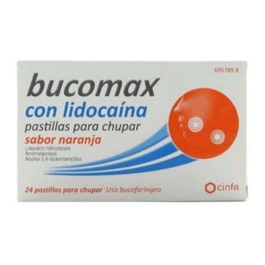 Bucomax Con Lidocaina 24 Pastillas Para Chupar (